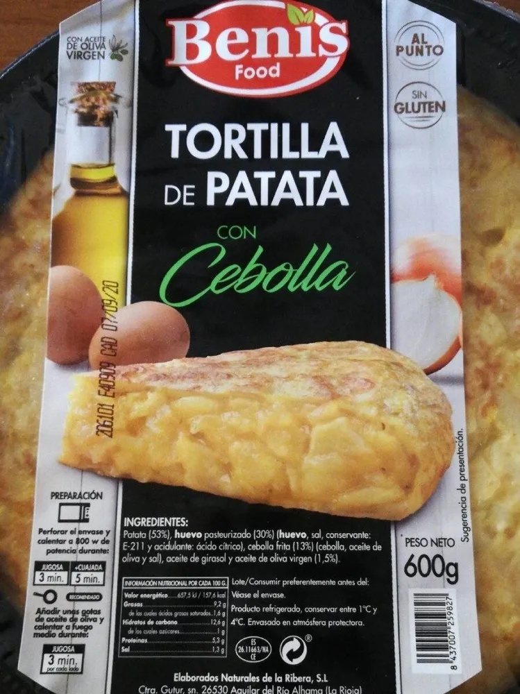 Tortilla de patata con cebolla