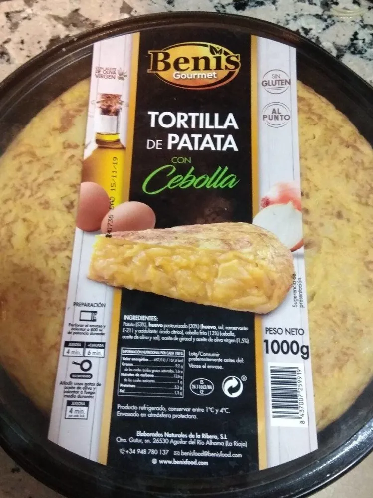 Tortilla de patata con cebolla