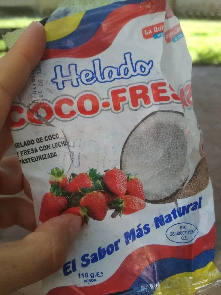 Helado fresa y coco
