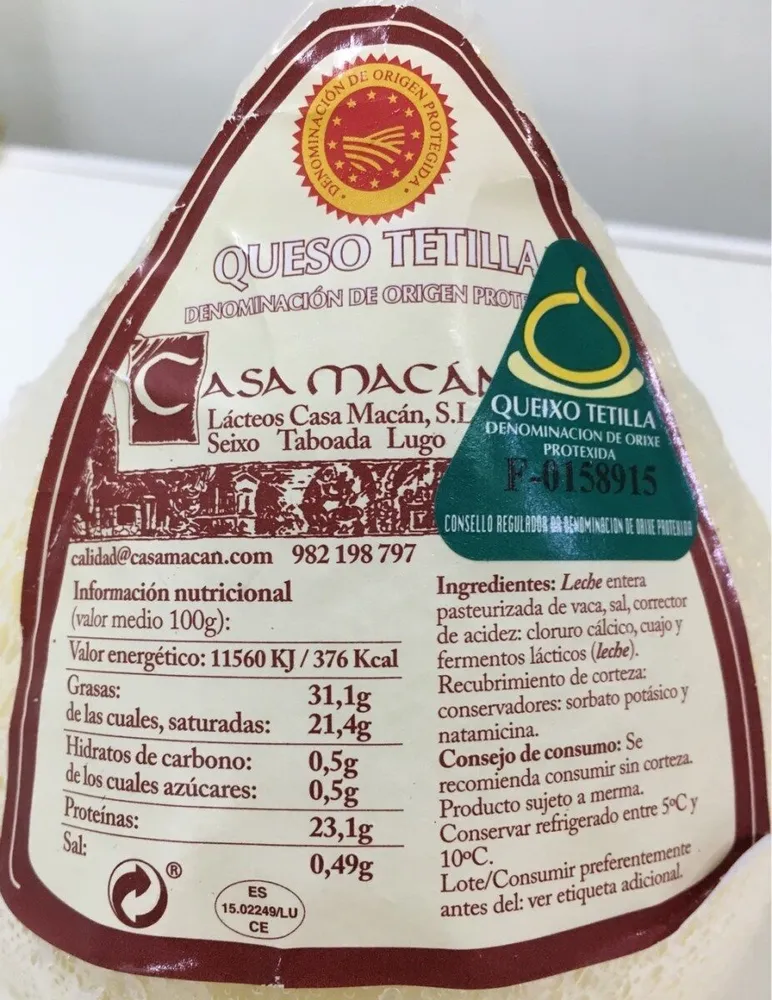 Queso Tetilla