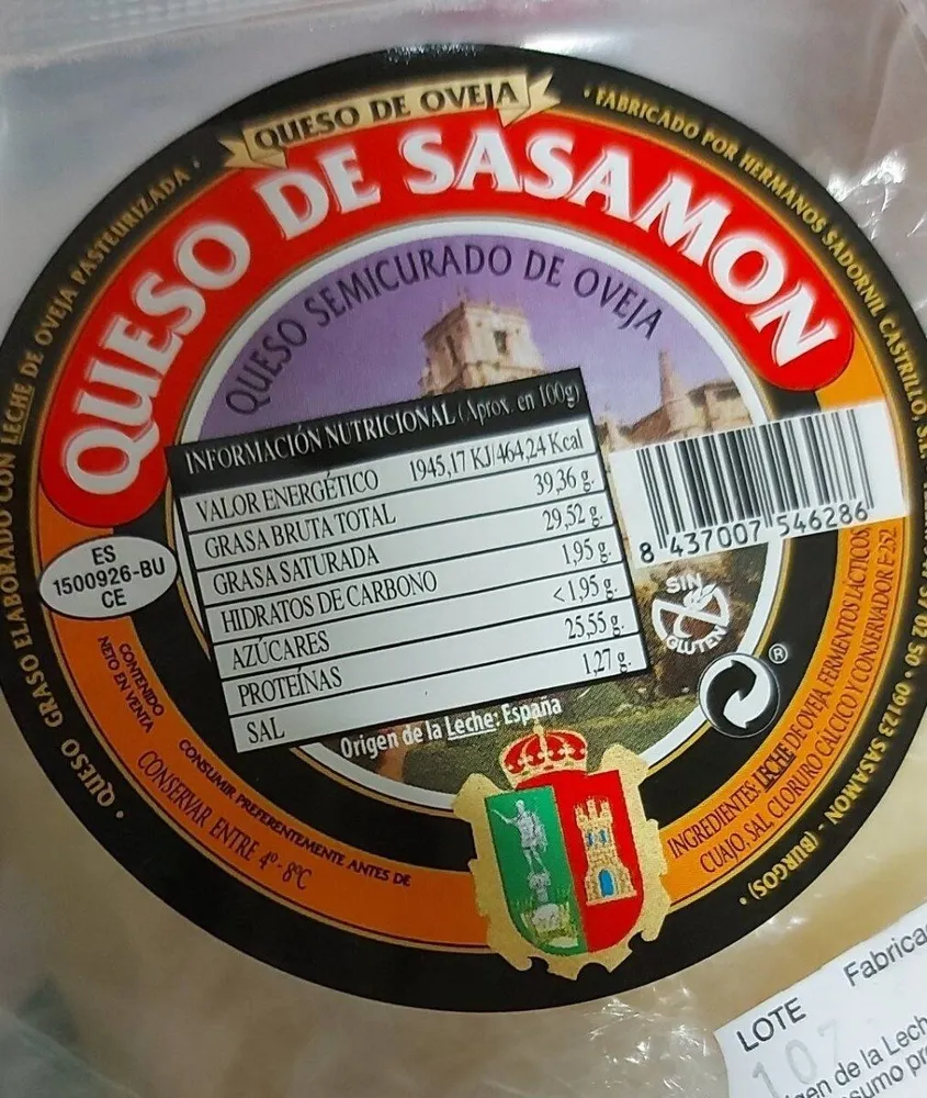 Queso de Sasamon semicurado de oveja