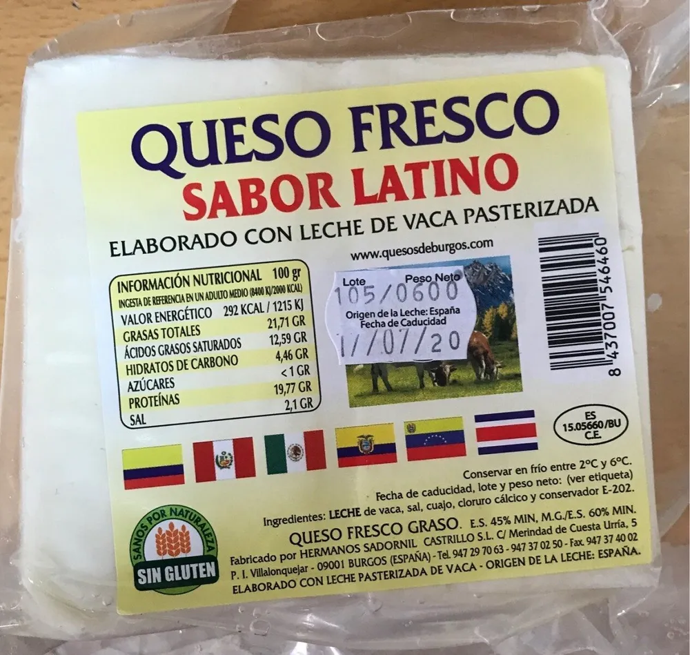 Queso fresco sabor latino