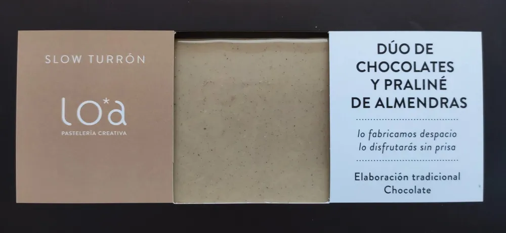 Turrón dúo de chocolates y praliné de almendras