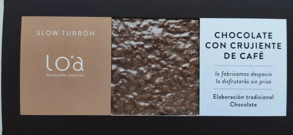 Turrón de chocolate con crujiente de café