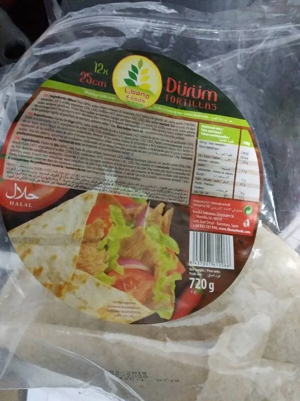 Durum tortillas