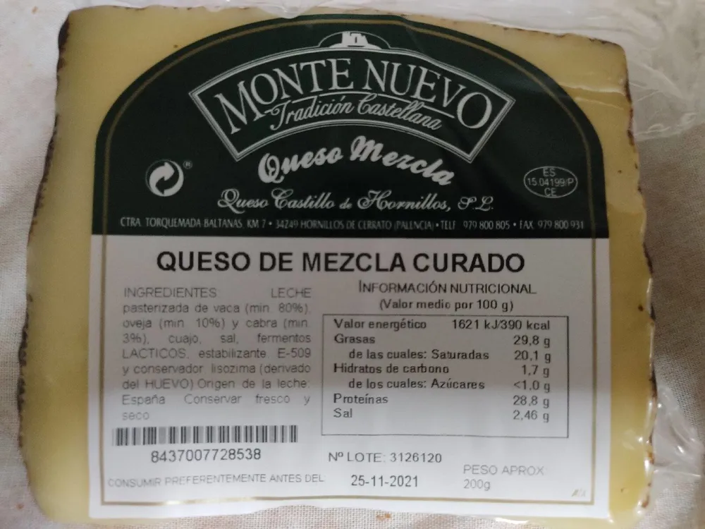 Queso de mezcla curado