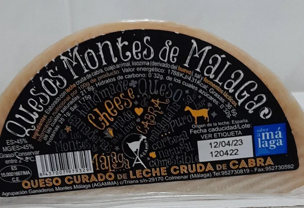 Queso curado de leche cruda de cabra