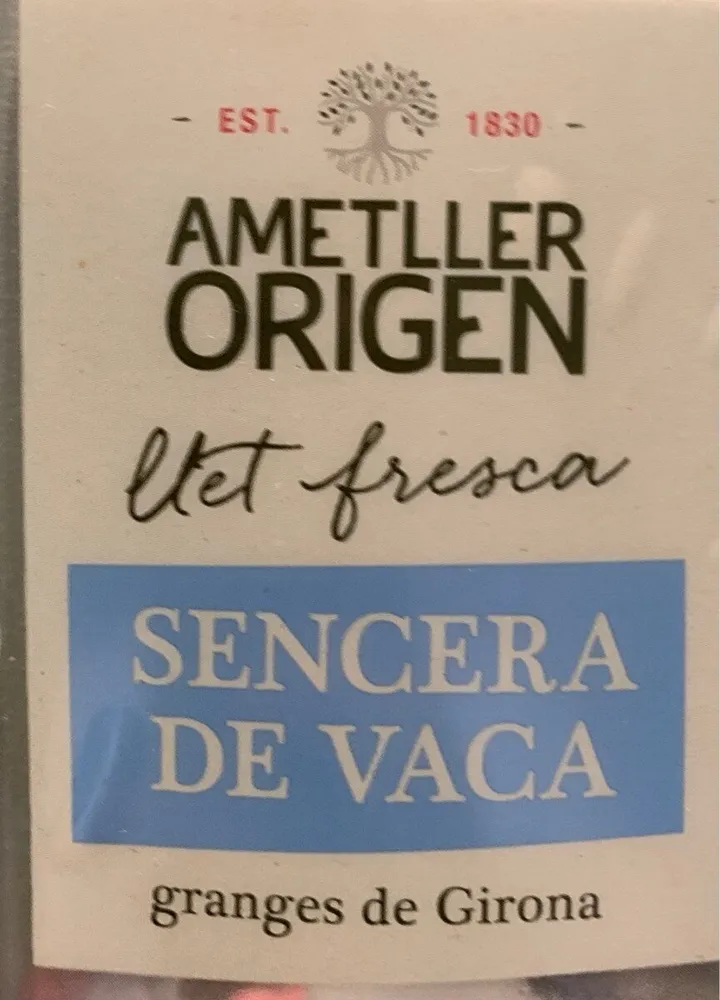 Ametller origen - Llet fresca sencera de vaca