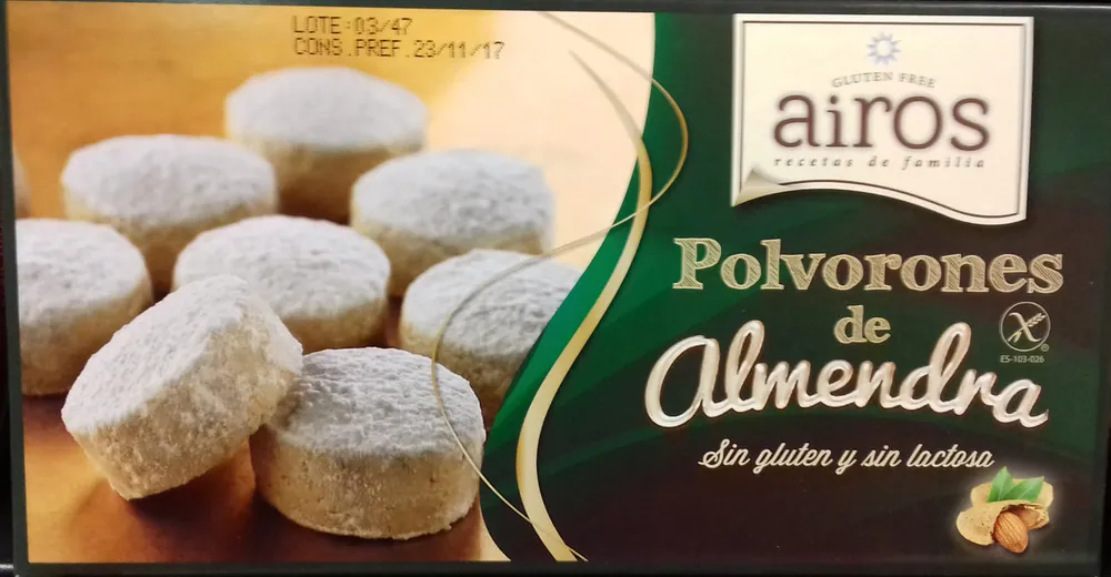 Polvorones de almendra sin gluten y sin lactosa