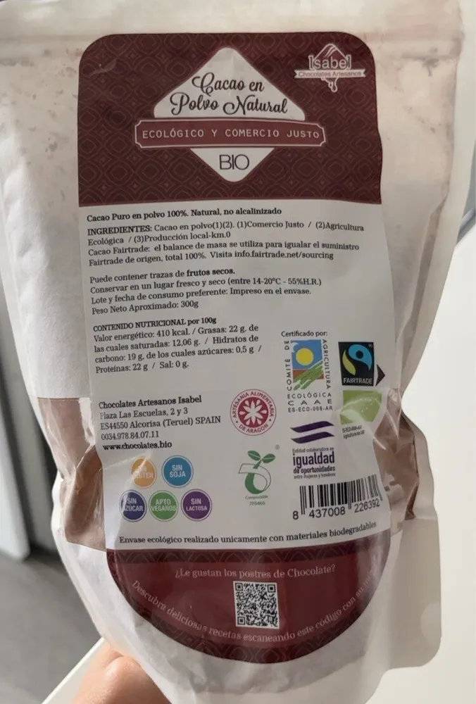 Cacao en polvo natural