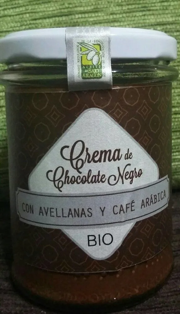 Crema de chocolate negro con avellanas y café arabica