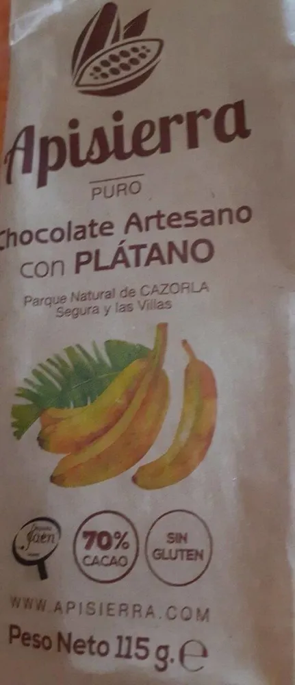 Chocolate artesano plátano