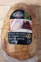 Pollo relleno al horno con huevo, jamón y queso