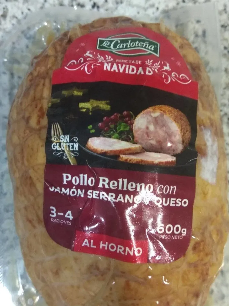 Pollo relleno con jamón serrano y queso