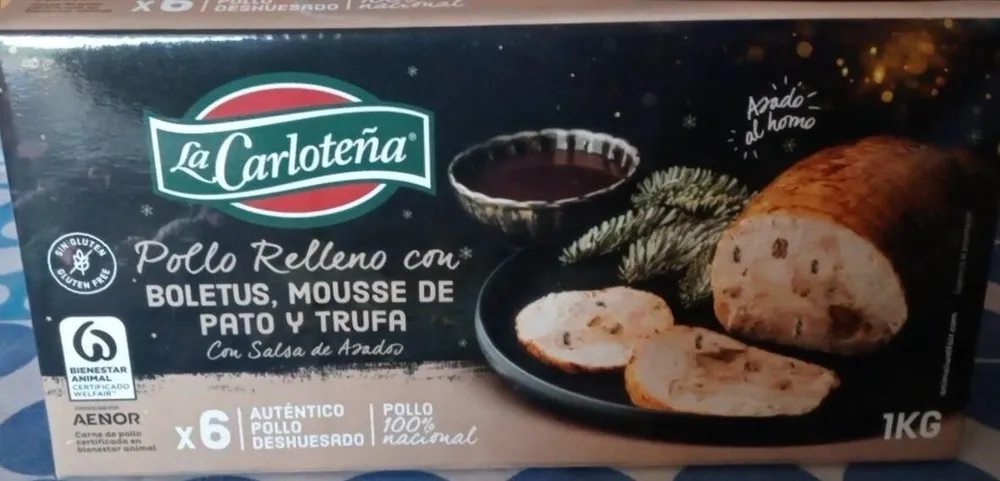Pollo relleno con boletus, mousse de pato y trufa