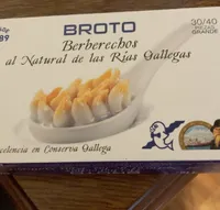 Berberechos al natural de las rias gallegas
