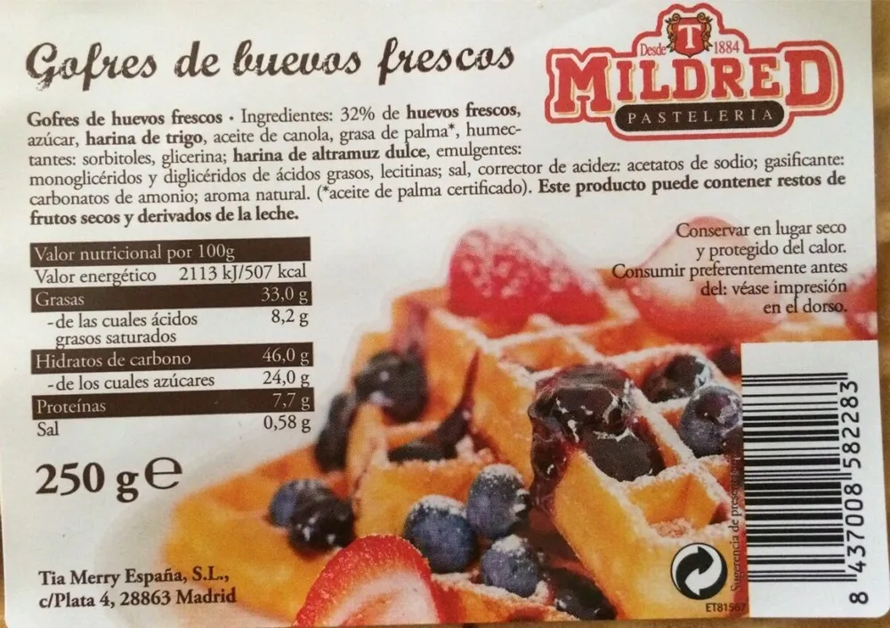 Gofres de huevos frescos