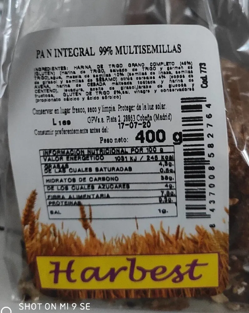 Pan integral multisemillas