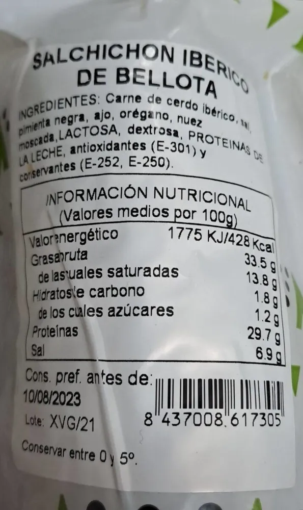 Salchichón ibérico de bellota