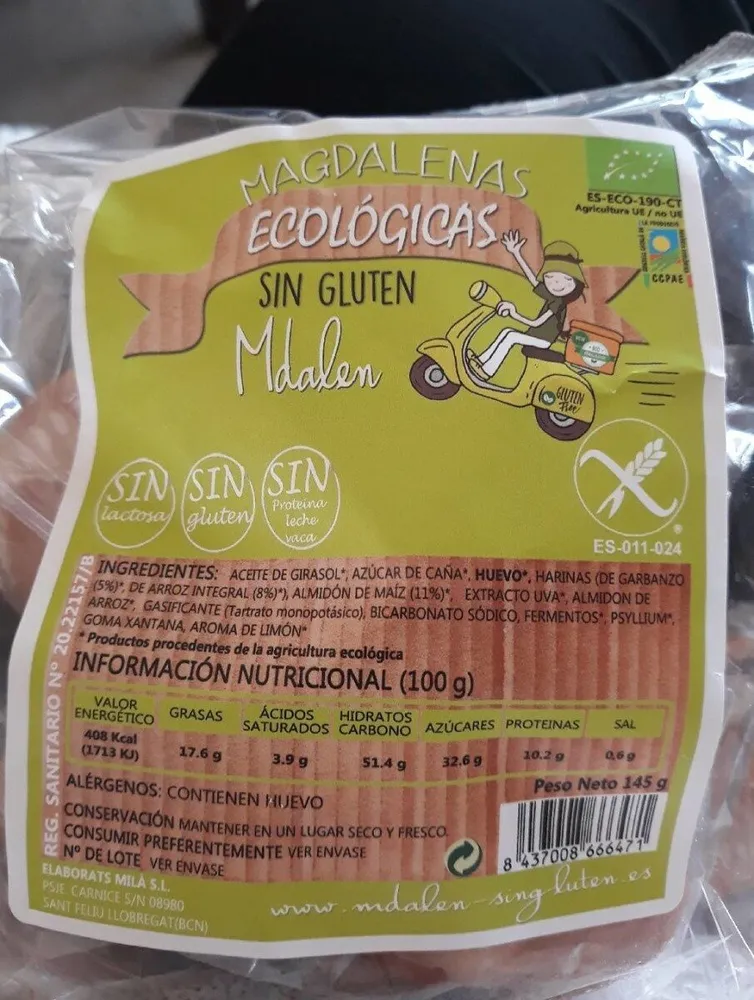 Magdalena ecológicas sin gluten