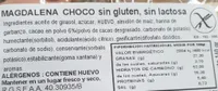 Magdalena choco sin gluten sin lactosa