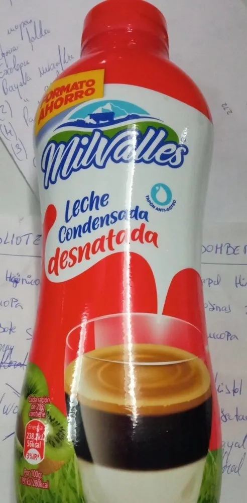 Leche condensada desnatada