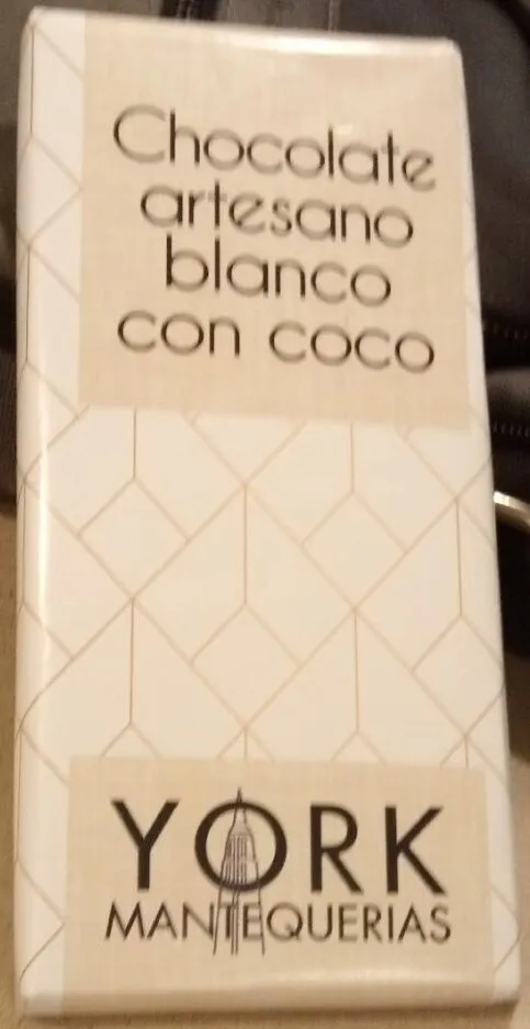 Chocolate artesano blanco con coco