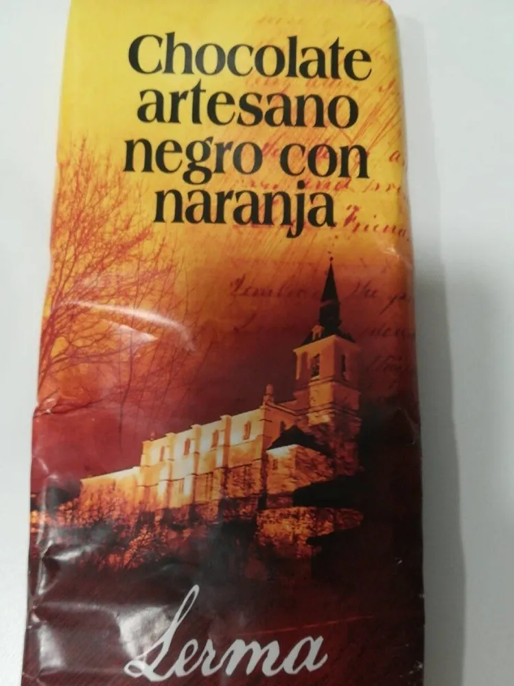 Chocolate artesano negro con naranja