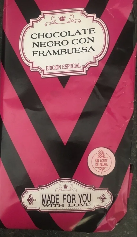 Chocolate negro con frambuesa