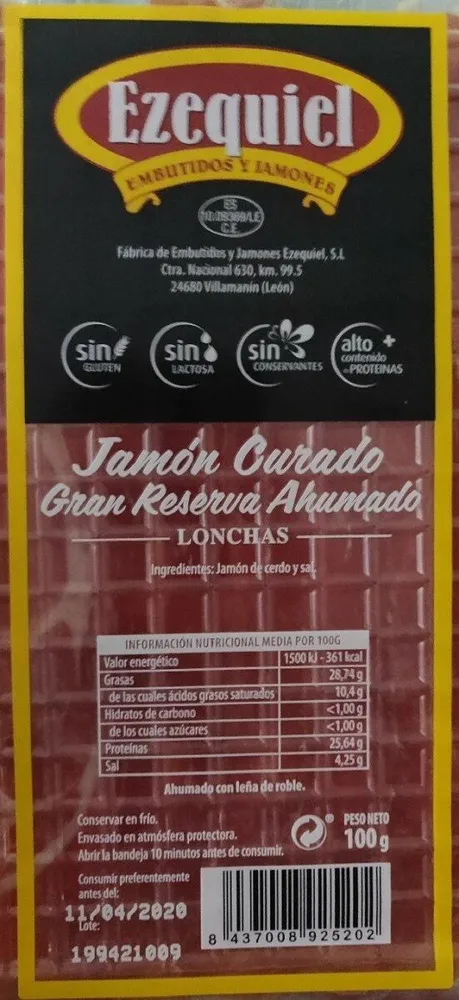 Jamón Curado Gran Reserva Ahumado