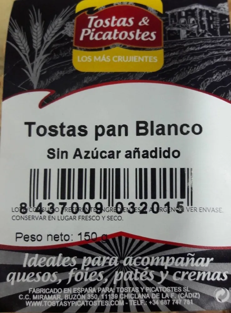 Tostas de pan blanco