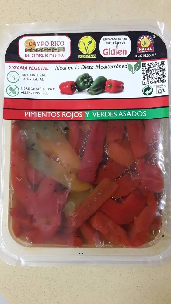 Pimientos rojos y verdes asados
