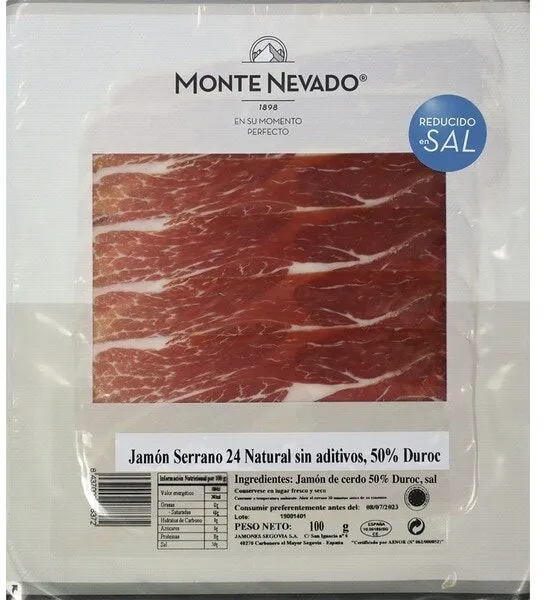 Jamon Serrano 24 Natural sin aditivos 50% Duroc