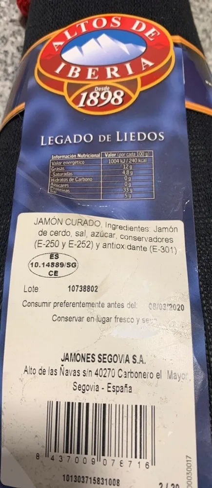 Jamon curado
