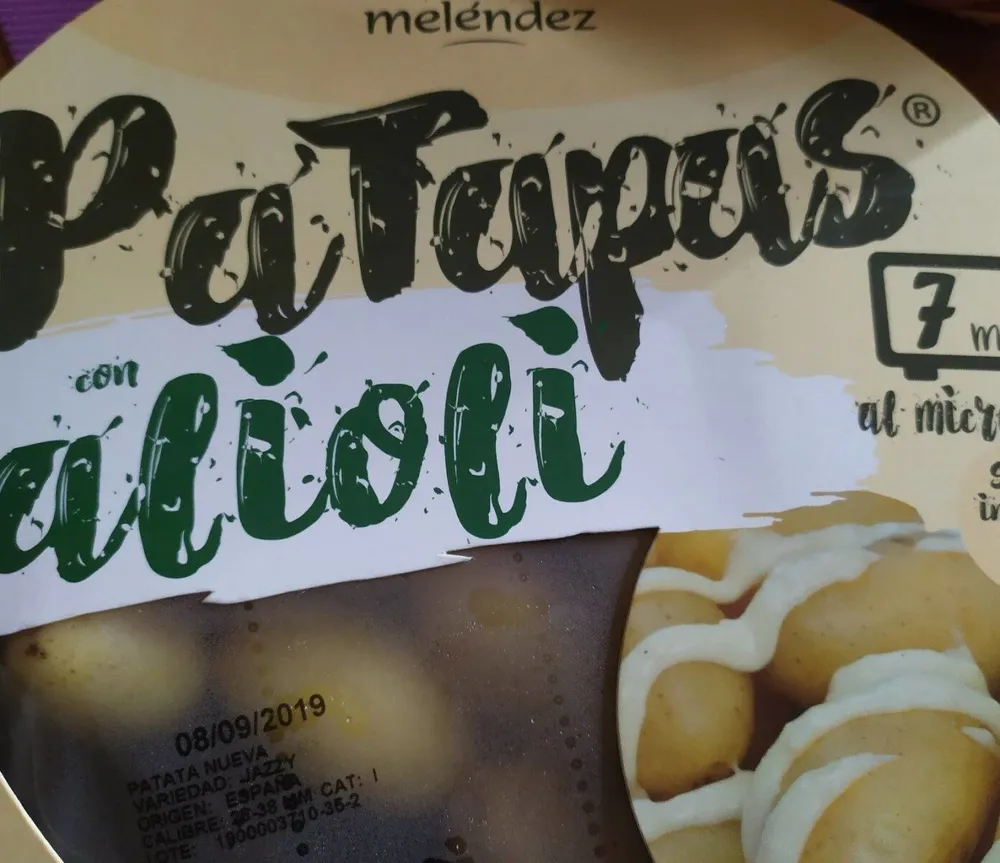 Patatas con alioli al microondas