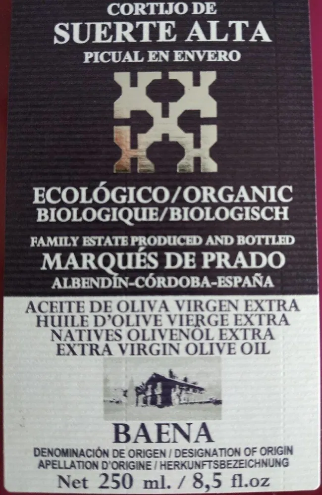 Aceite de oliva virgen extra oficial en envero