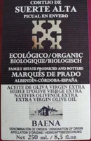 Aceite de oliva virgen extra oficial en envero