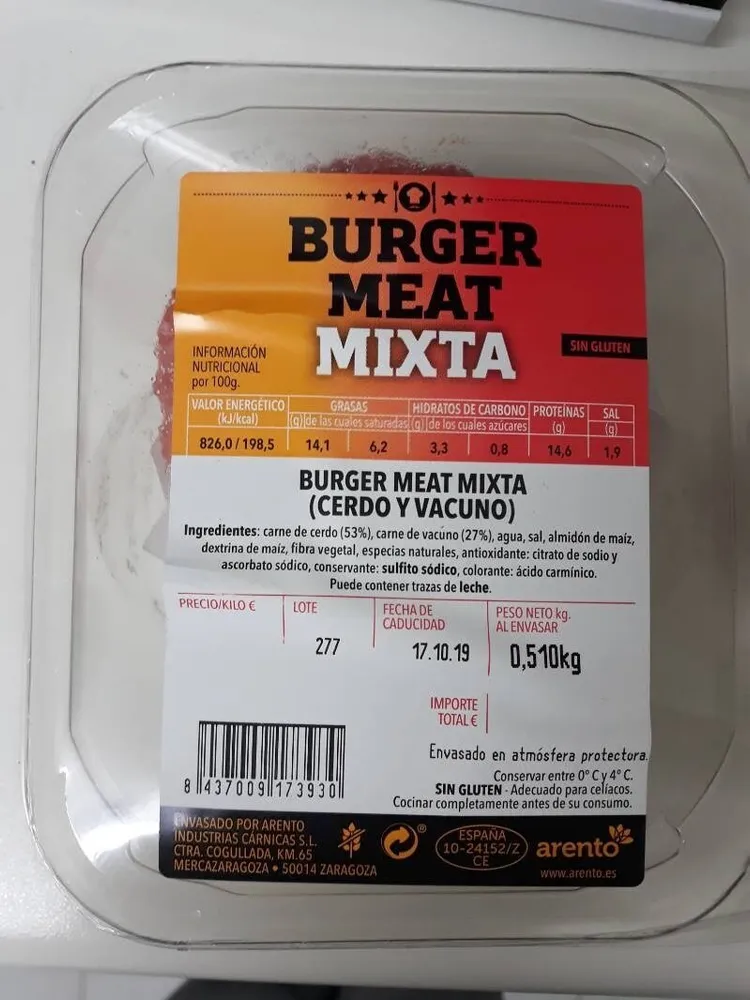 Burger meat mixta