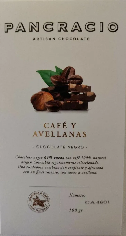 Chocolate con café y avellanas