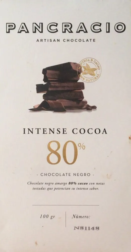 Chocolate negro intense cocoa 80%