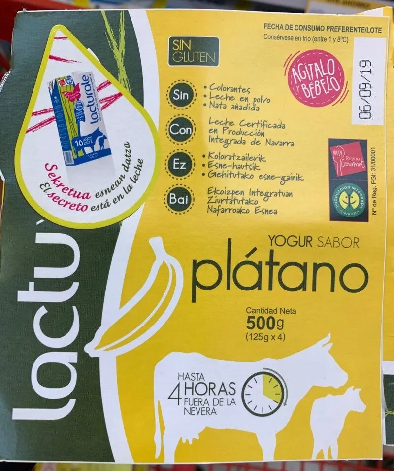 Lactuyogur yogur sabor plátano