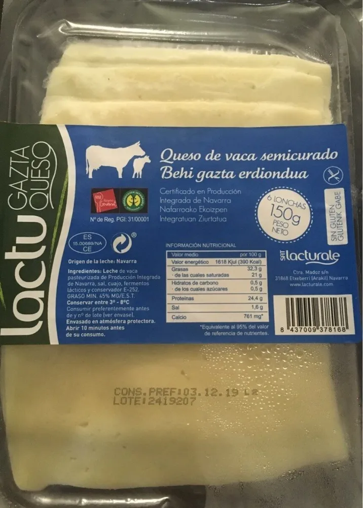 Queso de vaca semicurado