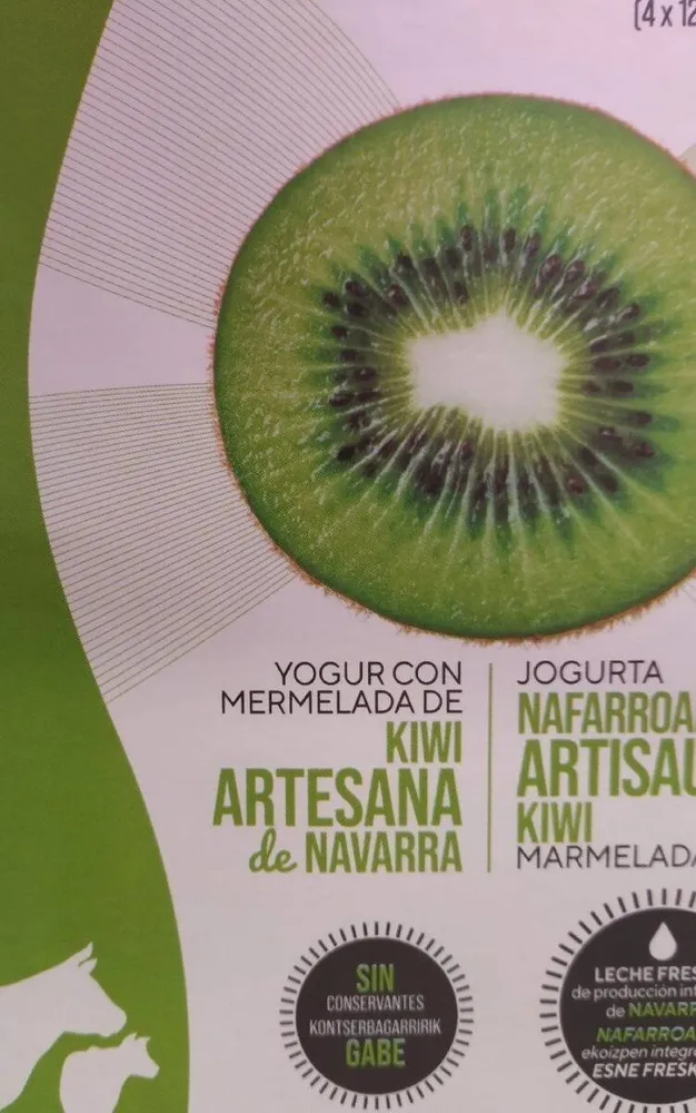 Yogur con mermelada de kiwi
