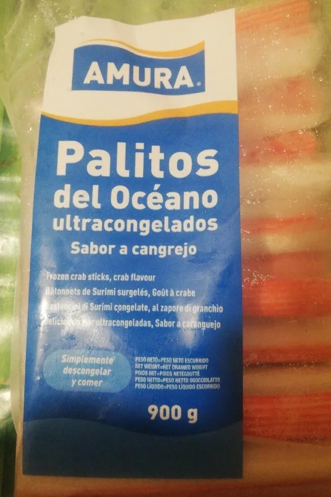 Palitos del océano ultracongelados sabor a cangrejo