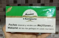 Pochas con mejillones y wakame en caldo marinero