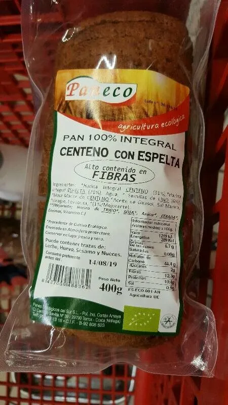 Pan 100%integral centeno con espelta