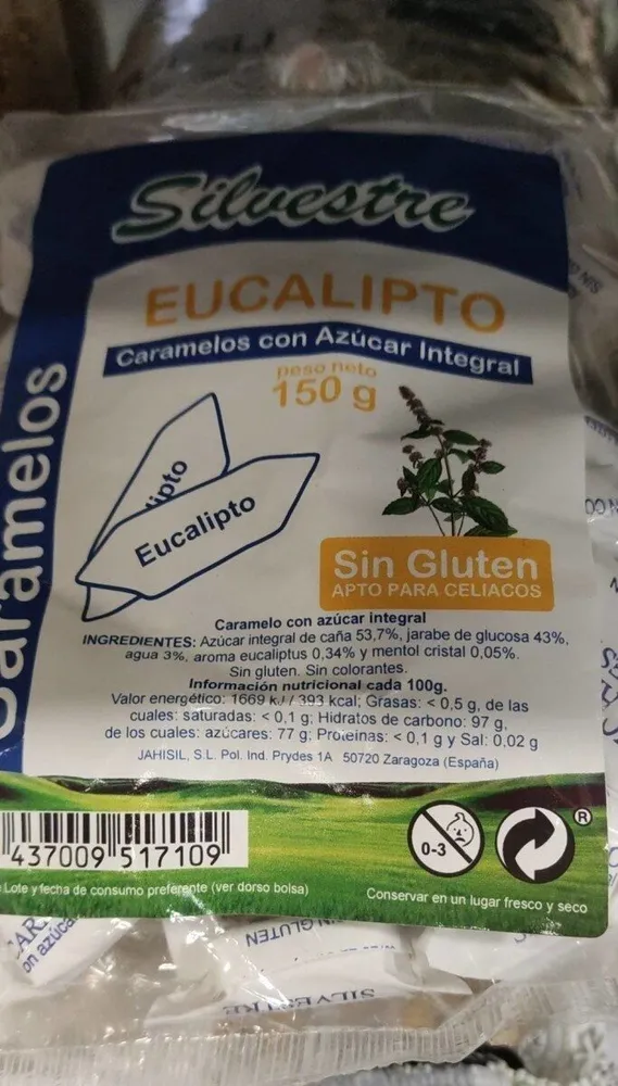 Carmelos con azúcar integral