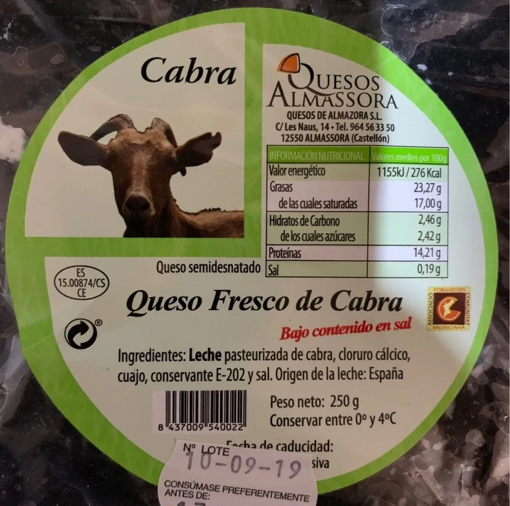 Queso fresco de cabra