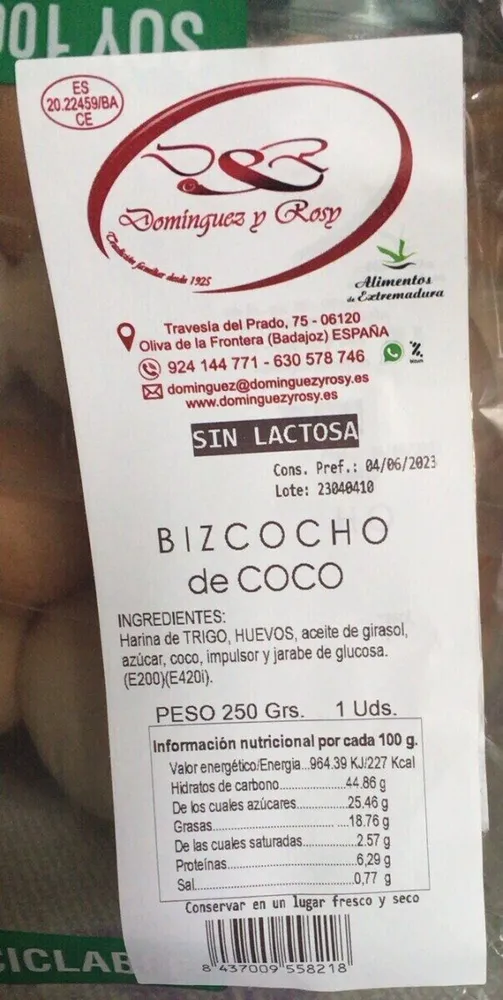 Bizcocho de coco