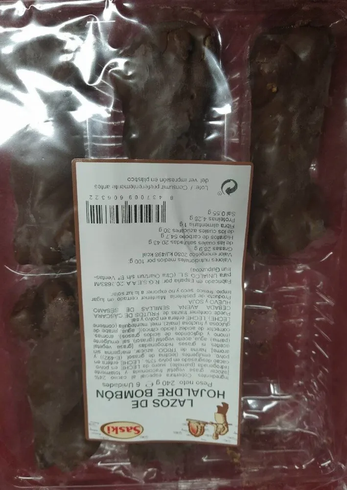 Lazos de hojaldre bombom
